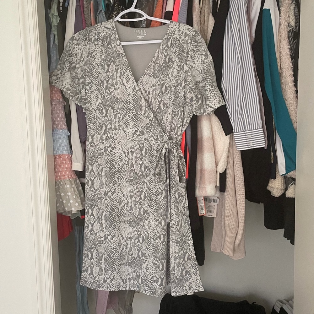 Never worn snake skin wrap dress